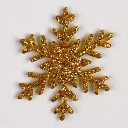 New Year's set for the decor "Snowflakes" 12 pcs., Color gold-3