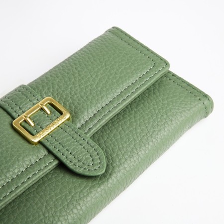 Women's wallet on the button, green color-2