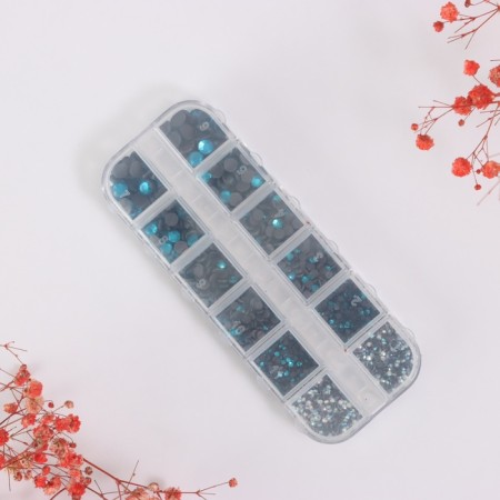 Decor for creativity Glass "Rhubates truncated cone. Blue Sea" d = 2-6.5 mm nr 2600 pcs-4