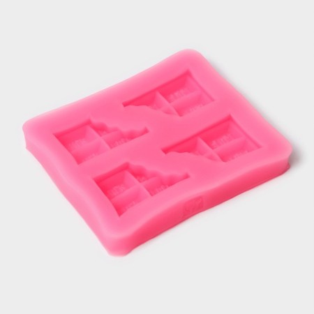 Mold "Chocolate Tiles", silicone, 6.9 × 6 cm, pink color-1
