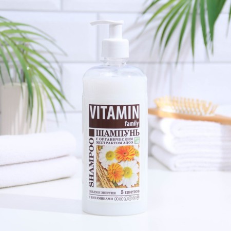 Vitamin Family shampoo "5 colors" Lightness and volume, 650 ml