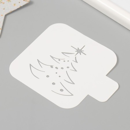 Plastic stencil "Christmas tree", size 9x9 cm-1