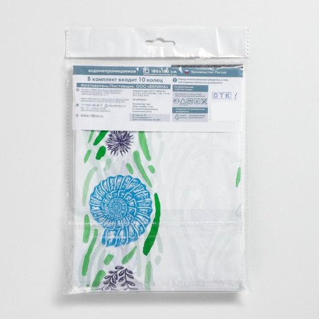 Curtain for the bathroom "shell", 180 × 180 cm, white color-4
