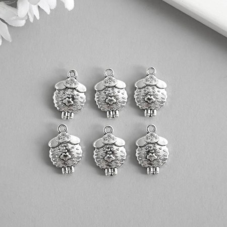 Decor for creativity Metal "lamb" silver 2x1.3 cm-2