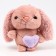 Soft toy "Bunny" on a key fob, 11 cm, dark pink color