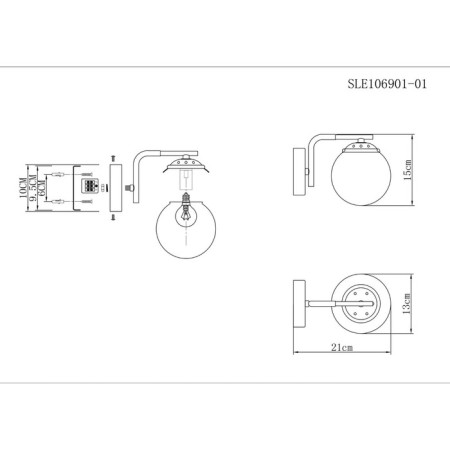Wall lamp EVOLUCE. Sle106901-01. Literno. 1x40 W, E14, 13x15 cm, black color-4