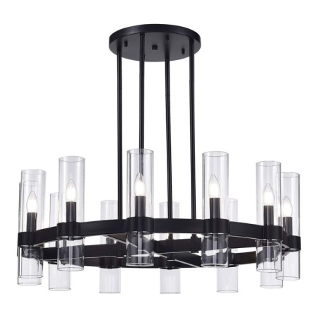Suspended chandelier ST LUCE. SL1237.403.12. Isla. 12x15 W, E14, 90x90x31 cm, black color-3