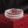 Bracelet with pearls "Milligan" two paths, ball No. 4, white color in silver, d = 5.8 cm