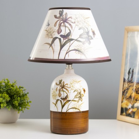Lamp table ceramics "Field flowers" E14 25W 220V 37.5x25x25 cm