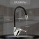 Zein Z2073F kitchen mixer, silicone spout, 40 mm cartridge, brass, black/chrome