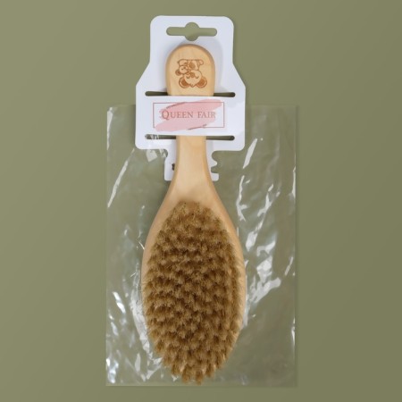Comb with bristles, 22 × 7 cm, color "light wood"-5