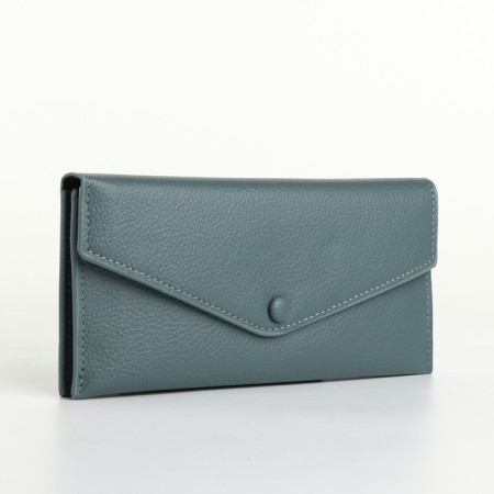 Women's wallet on the button, blue color