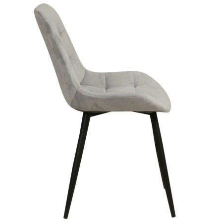 “Quarter U” chair, velor Tenerife Gray / Black Metal-1