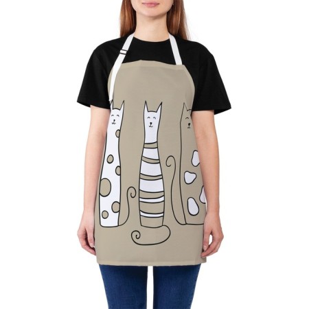 Apron of a kitchen with a photo print "Good cats", adjustable, size OS