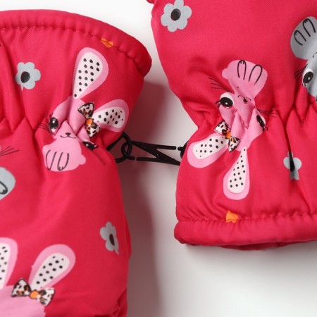 Mittens of winter children's minku, raspberry color, 18cm-3