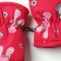 Mittens of winter children's minku, raspberry color, 18cm