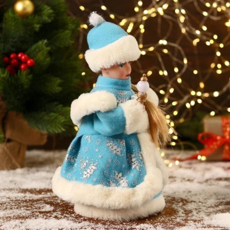 Snow Maiden "In a blue fur coat with a heart" moves, 30 cm-3