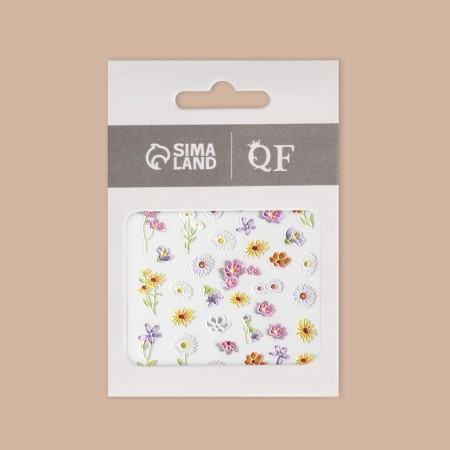 Nail stickers "on the field", voluminous, multi -colored-4