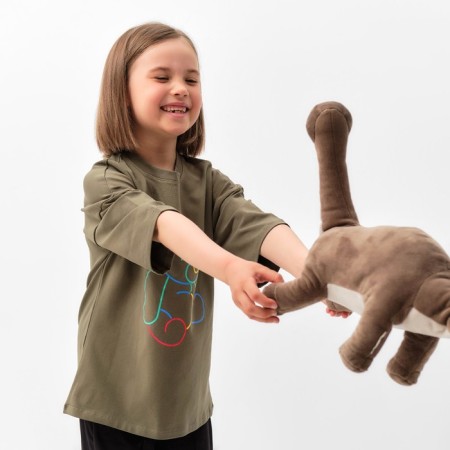 T -shirt Children's Minaku color khaki, height 110-5