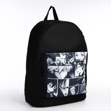 School Youth Backpack "Anime", 33x13x37, lightning department, n/pocket, black-2