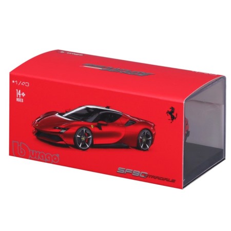 Racing machine Bburago Ferrari SF90 Stradale, Die-Cast, 1:43, Red color-12