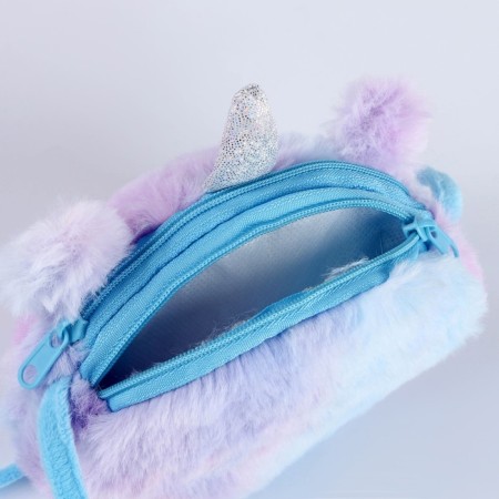 Plush handbag "unicorn" on the lace, lilac color-4