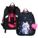 School backpack 38 x 30 x 16 cm, ergonomic back, Stavia "Sweet Cat", blue