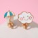 Clips children's “chosen” umbrella and cloud, colored in gold