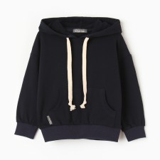 Sweatshirt for boys, launched, dark blue color, height 104 cm