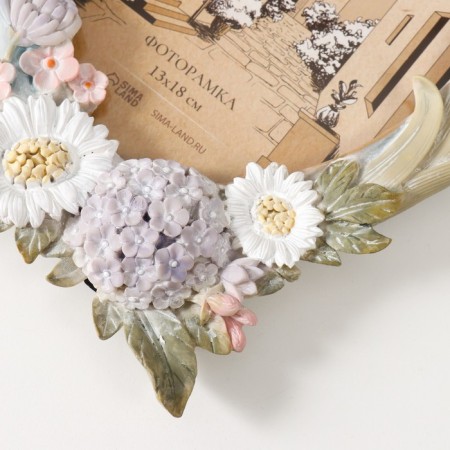 Photo frame Polystone 13x18 cm "Summer bouquet" pastel shades 17x2.1x23.4 cm-2