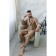 Tainted male bathrobe, size 46, cappuccino color