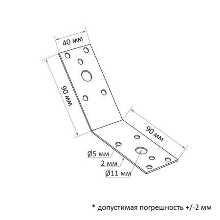 Fixing corner under 135 ° Tundra Krep, 90x90x40x2 mm-1