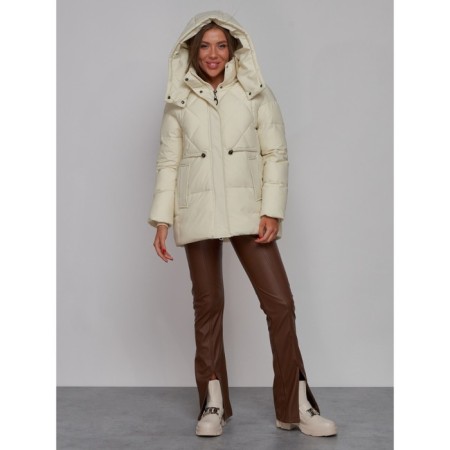 Winter jacket, size 44, beige color-5