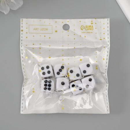 Suspension for creativity Plastic "Playing Bones" Black-White 2.4x1.4x1.4 cm-3