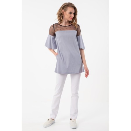 Female blouse, size 46, gray color-1