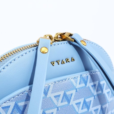 Bag Cross-Bodi with a zipper, blue color-3