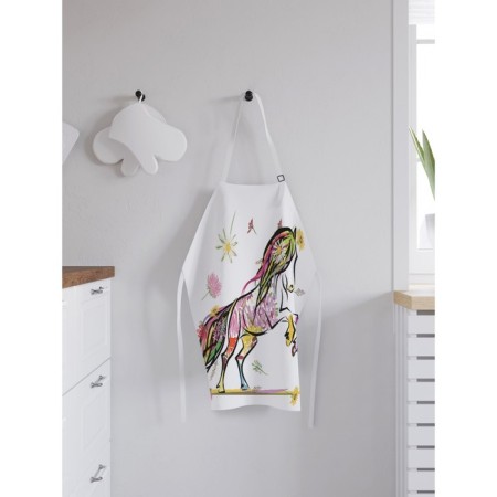 Apron kitchen with a photocrint "mystical horse", adjustable, size OS-1