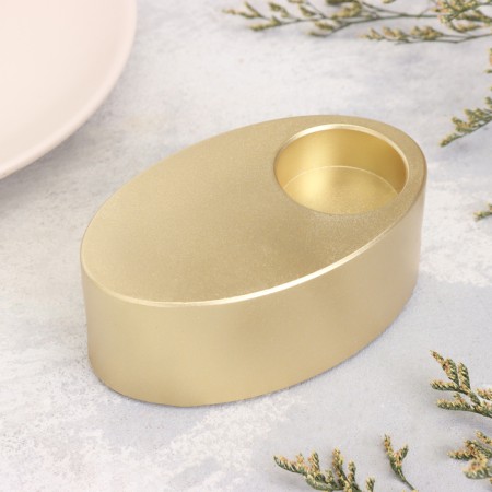 Summary "narrow oval. Marble" from gypsum, 11.5x7x4cm, gold-1