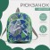 Baby backpack with zipper, external pocket, blue/green color