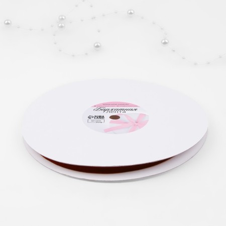 Velvet tape, 6 mm, 18 ± 1 m, burgundy color # 43-3