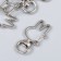 Carabiner Metal with a ring "Bunny head" silver 3.6x1.8 cm