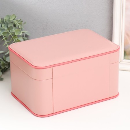 Casket to the leatherette for decorations "Sheila" pink with coral 25.5x18.5x14 cm-4