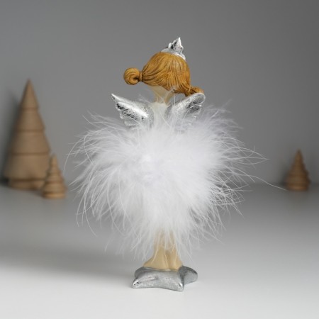 Polystone souvenir "Angel in a white dress on a star" costs 6x4x16.5 cm-3