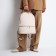 Women's backpack made of artificial leather with lightning, 2 pockets, beige color