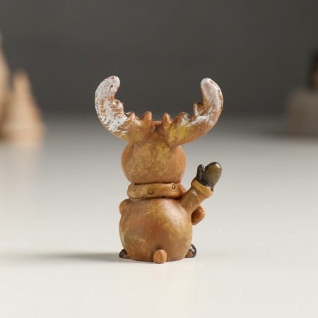 Polystone souvenir "Little elk in a scarf" Cinnamon MIX 2x3.5x5 cm-2