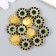 Decor for creativity plastic "Flower-sun emerald" set of 12 pcs 1.4x1.4 cm