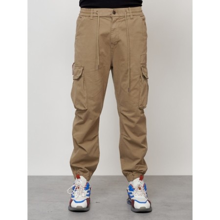 Cargo jeans men, size 50-52, beige color-4