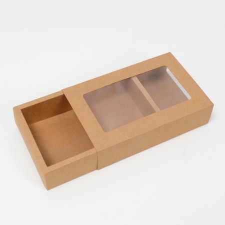 Box fold, pencil case, with a window, craft, 25 x 16 x 6 cm-2