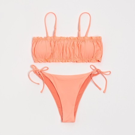 Women's swimsuit with a top bando minku color peach color, size 42-4