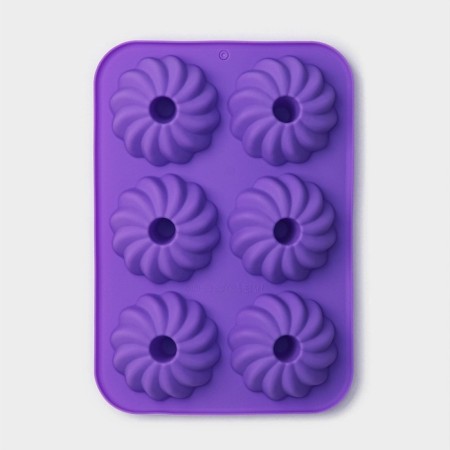 Baking uniform “Cupcake”, silicone, 26 × 18 × 3.5 cm, 6 cells (7.5x7.5x2.5 cm), lilac color-2